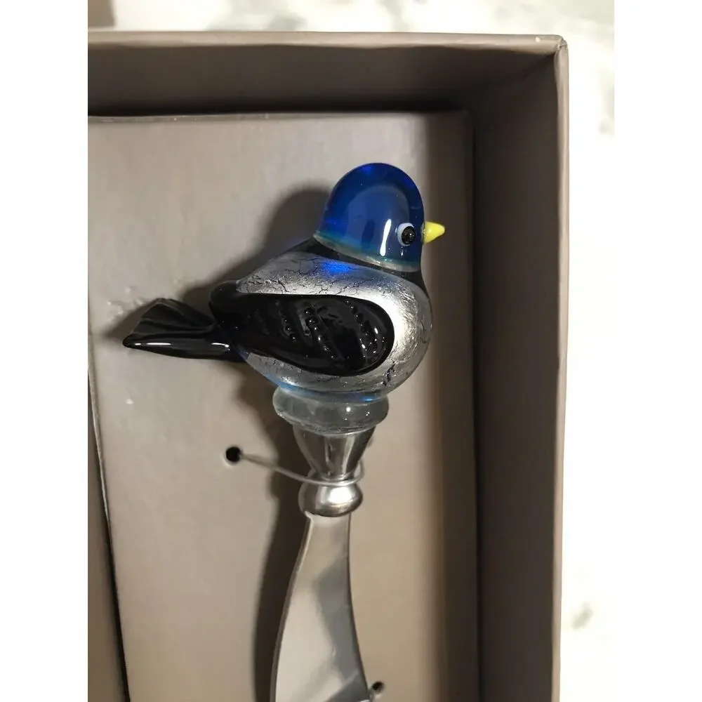 NEW Pier 1 Blown Glass Bird Butter/Cheese Knife Spreader